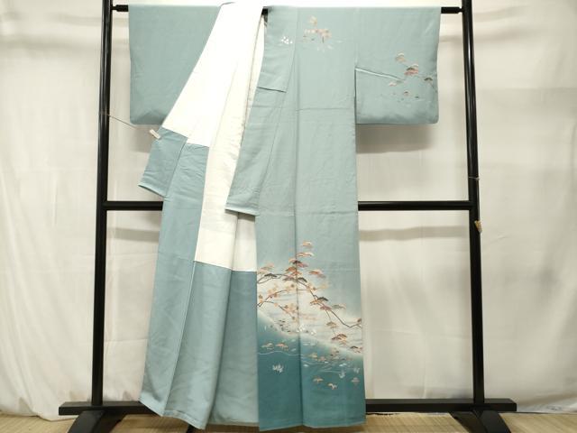 平和屋着物■訪問着　作家物　松竹梅文　暈し染め　正絹　逸品　CABM1438ev