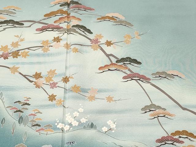 平和屋着物■訪問着　作家物　松竹梅文　暈し染め　正絹　逸品　CABM1438ev