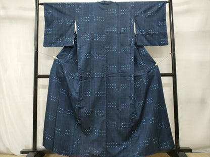 平和屋着物■上質な紬　幾何学文　正絹　逸品　CABM1439ev