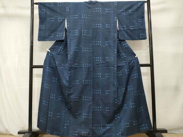 平和屋着物■上質な紬　幾何学文　正絹　逸品　CABM1439ev