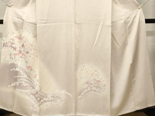 平和屋着物■訪問着　飛鶴草花文　暈し染め　金彩　正絹　逸品　CABM1443ev
