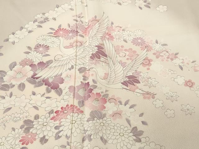 平和屋着物■訪問着　飛鶴草花文　暈し染め　金彩　正絹　逸品　CABM1443ev