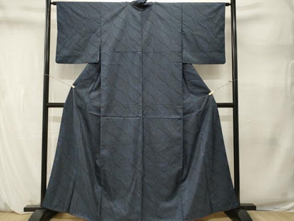 平和屋着物■本場大島紬　9マルキ　よろけ縞花文　正絹　逸品　CABM1444ev