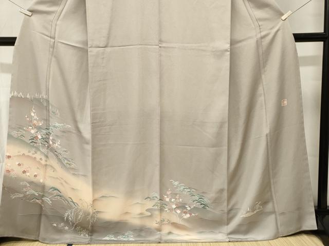 平和屋着物■訪問着　作家物　籬枝梅松文　暈し染め　正絹　逸品　CABM1447ev