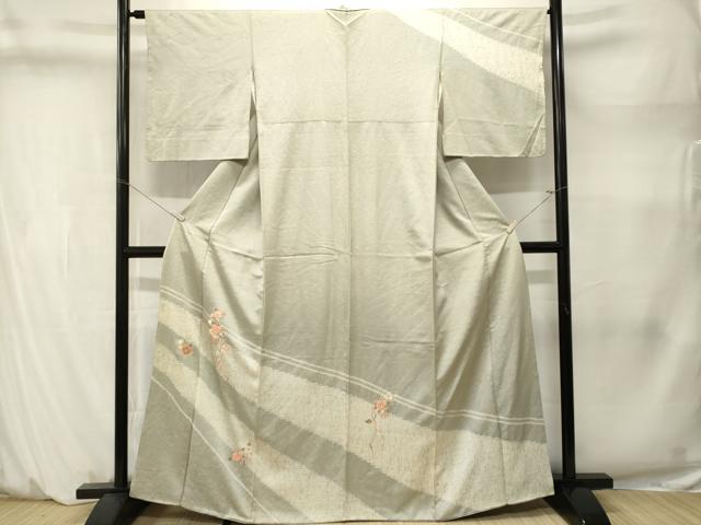 平和屋着物■訪問着　刺繍　絞り　花籠文　金彩　正絹　逸品　CABM1448ev