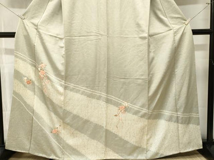 平和屋着物■訪問着　刺繍　絞り　花籠文　金彩　正絹　逸品　CABM1448ev
