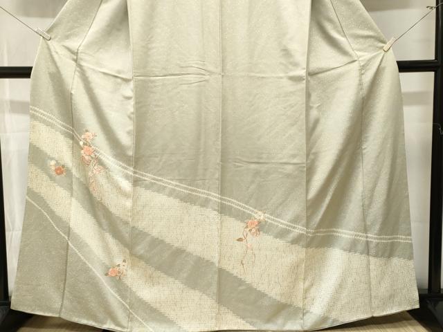平和屋着物■訪問着　刺繍　絞り　花籠文　金彩　正絹　逸品　CABM1448ev