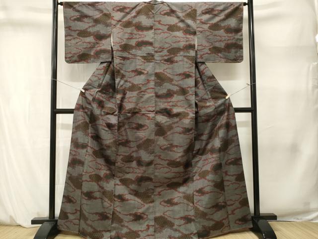 平和屋着物■本場大島紬　7マルキ　雲取り亀甲文　正絹　逸品　CABM1449ev