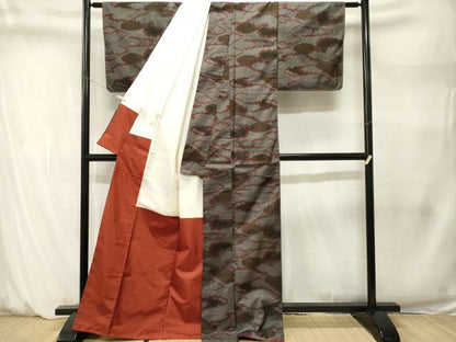 平和屋着物■本場大島紬　7マルキ　雲取り亀甲文　正絹　逸品　CABM1449ev