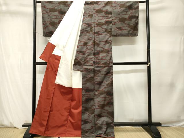 平和屋着物■本場大島紬　7マルキ　雲取り亀甲文　正絹　逸品　CABM1449ev