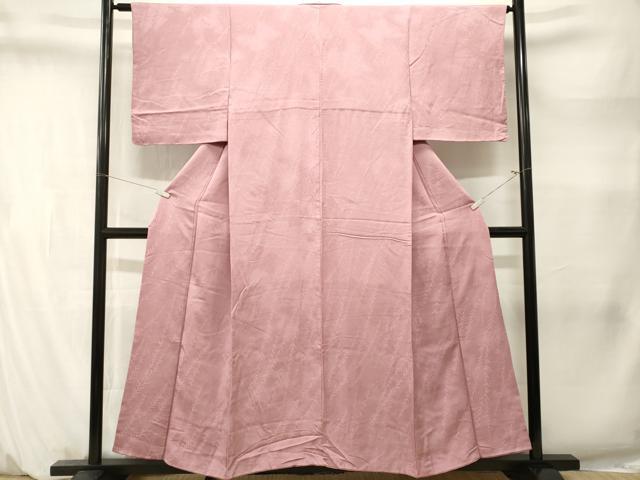 平和屋着物■上質な色無地　枝葉地紋　鴇浅葱色　正絹　逸品　CABM1454ev