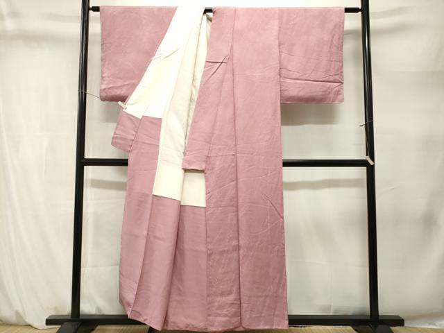 平和屋着物■上質な色無地　枝葉地紋　鴇浅葱色　正絹　逸品　CABM1454ev