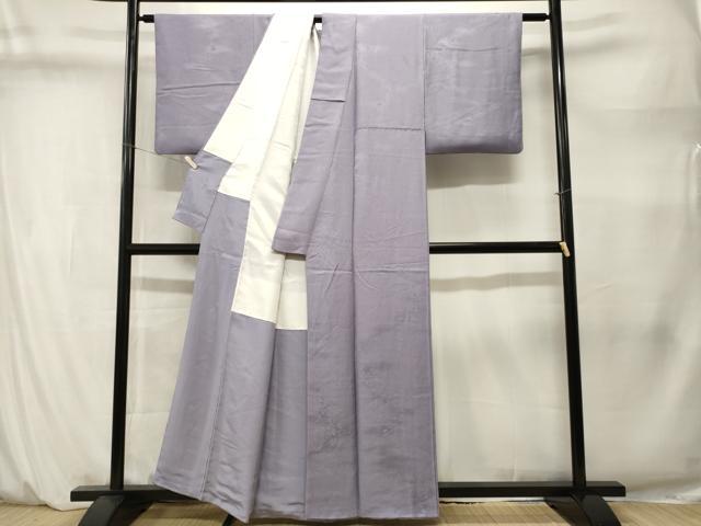 平和屋着物■上質な色無地　草花地紋　藤色　正絹　逸品　CABM1455ev
