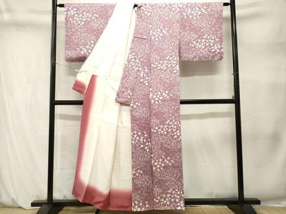平和屋着物■上質な小紋　枝梅文　金彩　正絹　逸品　CABM1458ev