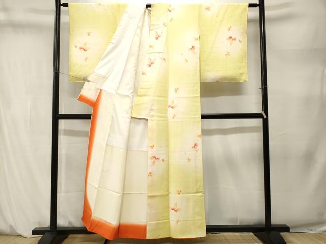 平和屋着物■上質な小紋　地紋起こし　枝葉文　暈し染め　正絹　逸品　CABM1460ev