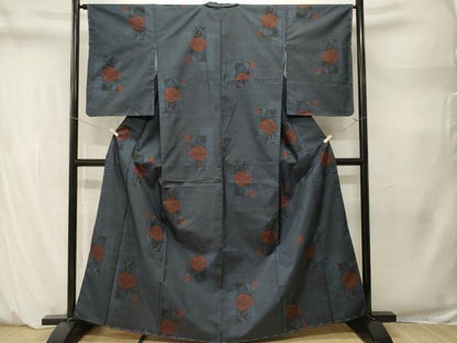 平和屋着物■本場大島紬　7マルキ　色紙重ね枝花文　正絹　逸品　CABM1463ev