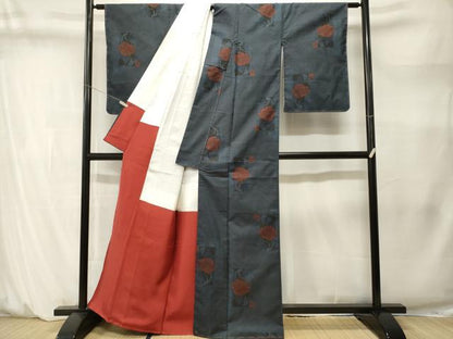 平和屋着物■本場大島紬　7マルキ　色紙重ね枝花文　正絹　逸品　CABM1463ev