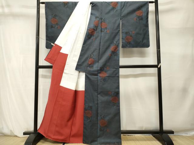平和屋着物■本場大島紬　7マルキ　色紙重ね枝花文　正絹　逸品　CABM1463ev