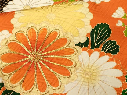 平和屋着物■豪華振袖　駒刺繍　切嵌松竹梅花文　金彩　正絹　逸品　CABM1464ev