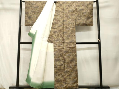 平和屋着物■結城紬　人物風景文　証紙付き　正絹　逸品　CABM1466ev