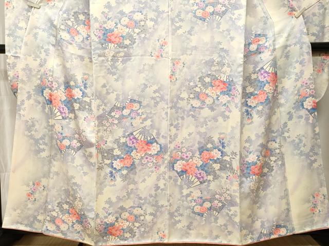 平和屋着物■豪華振袖　扇面草花文　暈し染め　銀彩　正絹　逸品　CABM1469ev