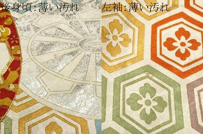 平和屋着物■豪華振袖　駒刺繍　源氏車亀甲花文　金銀彩　正絹　逸品　CABM1474ev