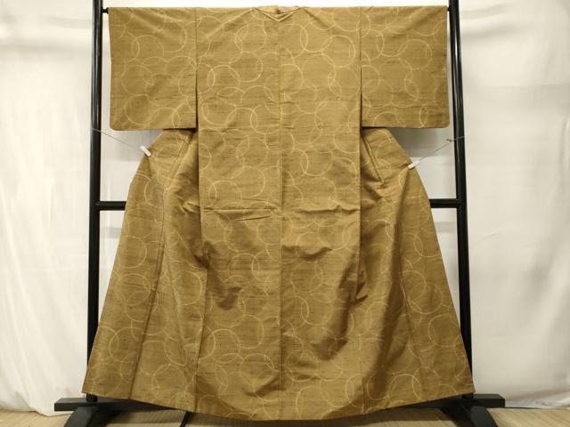 平和屋着物■上質な紬　幾何学丸文　正絹　逸品　CABM1478ev