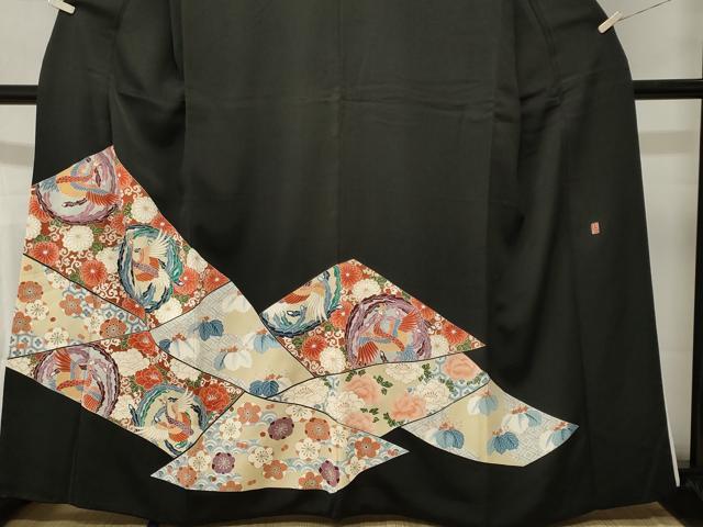 平和屋着物■豪華黒留袖　鳳凰吉祥花唐草文　金彩　正絹　逸品　CABM1482ev