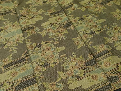 平和屋着物■本場大島紬　7マルキ　籬草花文　正絹　逸品　CABM1483ev