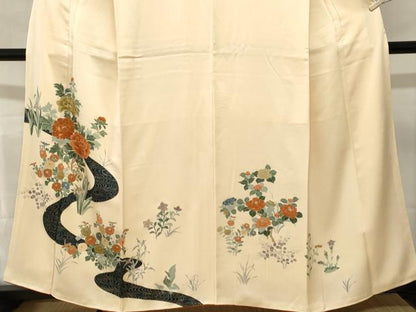 平和屋着物■訪問着　流水枝花文　井筒屋謹製　正絹　逸品　CABM1486ev