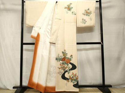 平和屋着物■訪問着　流水枝花文　井筒屋謹製　正絹　逸品　CABM1486ev