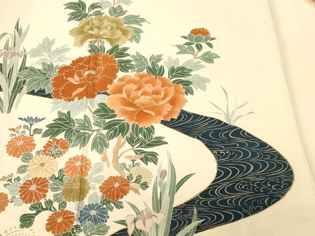 平和屋着物■訪問着　流水枝花文　井筒屋謹製　正絹　逸品　CABM1486ev