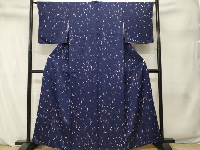 平和屋着物■上質な小紋　チューリップ　正絹　逸品　CABM1488ev