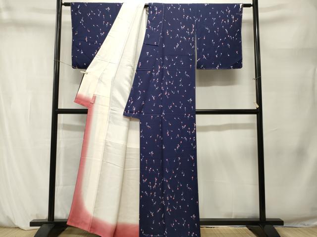 平和屋着物■上質な小紋　チューリップ　正絹　逸品　CABM1488ev