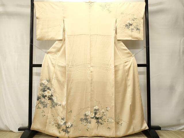 平和屋着物■訪問着　刺繍　枝花文　暈し染め　正絹　逸品　CABM1496ev