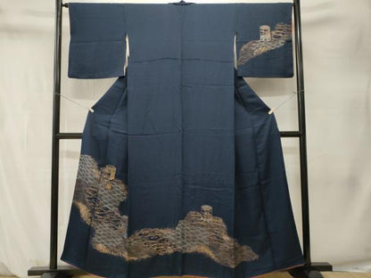 平和屋着物■訪問着　流水貝桶草花文　金彩　正絹　逸品　CABM1498ev
