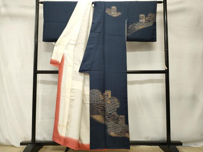 平和屋着物■訪問着　流水貝桶草花文　金彩　正絹　逸品　CABM1498ev