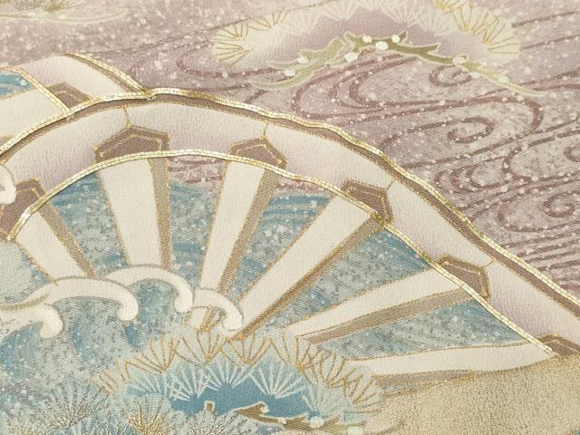 平和屋着物■豪華黒留袖　駒刺繍　浜松片輪車文　暈し染め　金銀彩　正絹　逸品　CABM1500ev