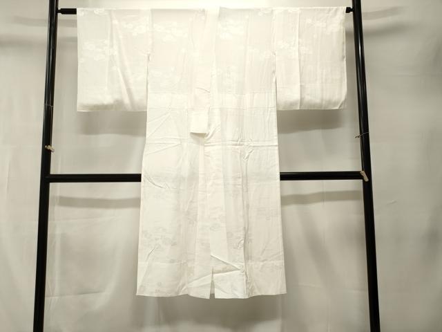 平和屋着物■長襦袢　無双仕立て　流水菊地紋　白色正絹　逸品　CABM1501ev