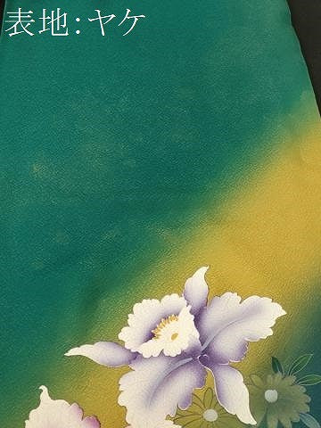 平和屋着物■豪華振袖　刺繍　カトレア　花蝶文　暈し染め　金彩　正絹　逸品　CABM1507ev