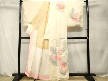 平和屋着物■訪問着　草花文　暈し染め　正絹　逸品　CABM1508ev