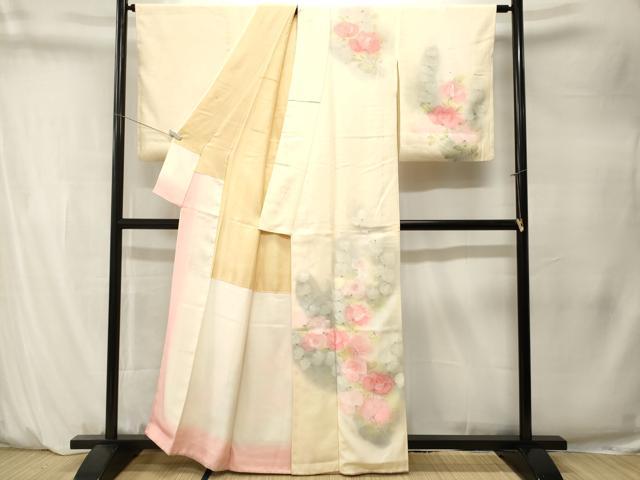 平和屋着物■訪問着　草花文　暈し染め　正絹　逸品　CABM1508ev