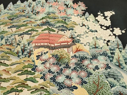 平和屋着物■豪華黒留袖　作家物　御所解文　暈し染め　正絹　逸品　CABM1509ev