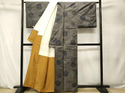 平和屋着物■本場大島紬　7マルキ　花丸文　正絹　逸品　CABM1510ev