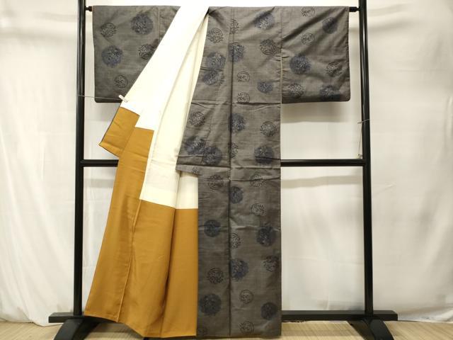 平和屋着物■本場大島紬　7マルキ　花丸文　正絹　逸品　CABM1510ev