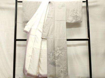 平和屋着物■訪問着　刺繍　流水枝松文　暈し染め　正絹　逸品　CABM1514ev