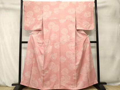 平和屋着物■上質な小紋　廣瀬雄望作　草花文　鮫小紋柄　正絹　逸品　CABM1515ev