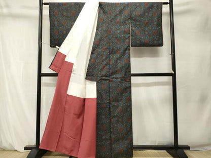 平和屋着物■本場大島紬　7マルキ　蜀江花文　正絹　逸品　CABM1522ev
