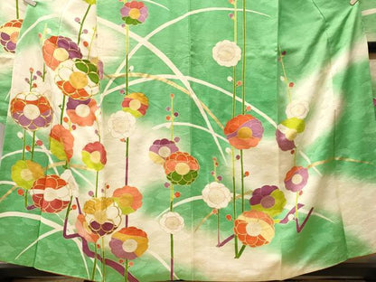 平和屋着物■豪華振袖　駒刺繍　槍梅文　暈し染め　金彩　正絹　逸品　CABM1524ev
