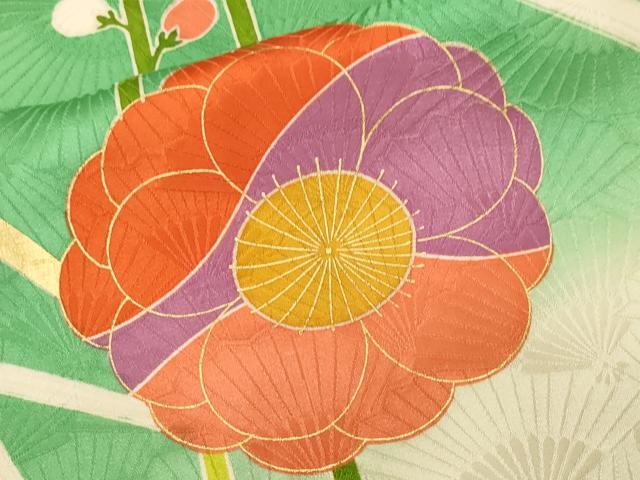 平和屋着物■豪華振袖　駒刺繍　槍梅文　暈し染め　金彩　正絹　逸品　CABM1524ev